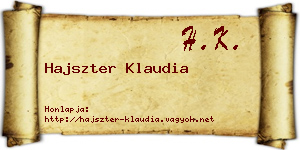 Hajszter Klaudia névjegykártya